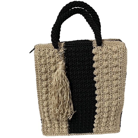 Handcrafted Bohemian Trapezoid Tote Bag - Picture 3 of 6